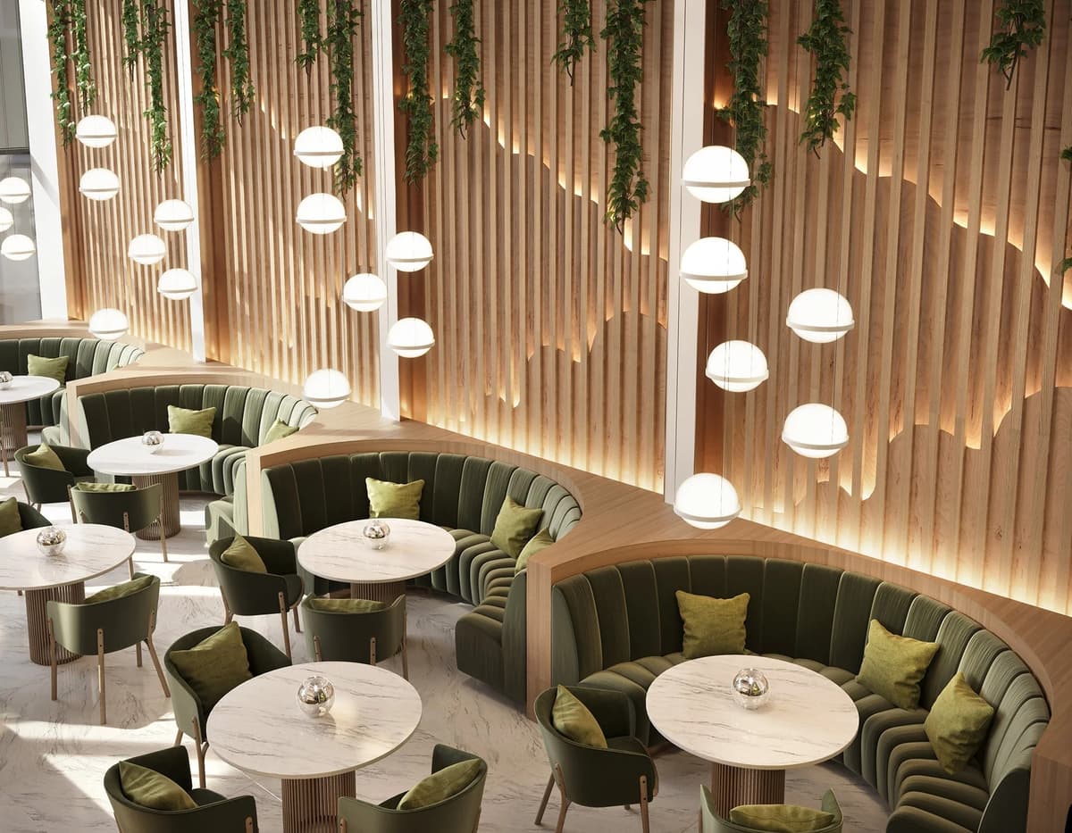 Restaurant interior dining area